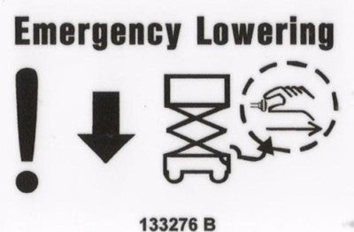 Genie Emergency Lowering Decal 133276GT