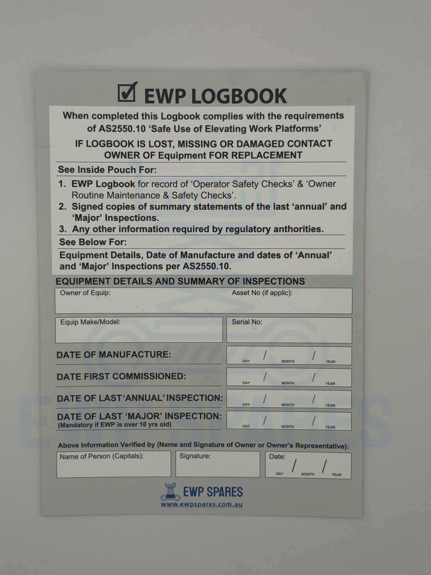 EWP Grey Information Card